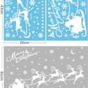 Mendom Christmas Decal Window Clings Sticker – 2 Sheets Large Christmas Decorations–Reindeer Santa Claus, Sleigh, Snowflake