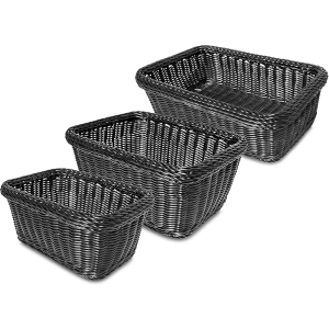 Rectangular Utility Basket, Hand Woven Poly Cord, Set of 3