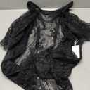 Rigeri Sexy Lingerie for Women Lace Kimono Robe Mesh Chemise Nightgown Lace Robe (XX-Large, Black)