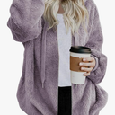 Nirovien Womens Sherpa Jacket Fuzzy Zip Up Hoodie Oversized Fleece Jackets Fluffy Coat with Pockets, 3XL