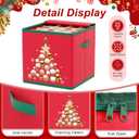 Christmas Ornament Storage Box with Adjustable Dividers Christmas Storage Containers Holds up to 64-3'' Ornament Zippered Ornament Organizer Storage Box Christmas Decoration Storage with Trays
