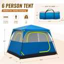 HealSmart Camping Tent 6 Person, Tent for Camping Waterproof Windproof with Rainfly and Advanced Ventilation, Quick Setup Dome Tent for Adventure, Family Outdoor, Hiking