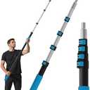 26FT Reach Telescopic Extension Pole, 5-20FT Paint Roller Extension Pole with Flip-Lock Design, Aluminum Alloy Threaded Head for Painting Cleaning Dusting & Window Washing Tools