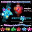 48PCS Light Up Fidget Spinner Bracelets Glow Party Favors Bulk for Kids 4-8 8-12 Summer Goodie Treat Bag Stuffers Classroom Treasure Toys Carnival Prize Pinata Birthday End of Year Student Return Gift