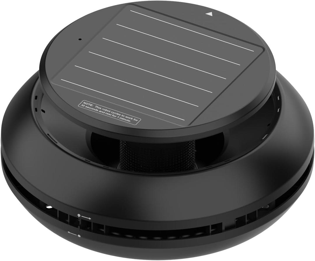 Y60 Solar-Powered Robotic Pool Skimmer - Cordless Automatic Pool Cleaner, Spot Cleaning & Self-Parking Rechargeable Robot for Above/Inground Pools, Black