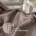 Simple&Opulence 100% Cotton Muslin Blanket King Size, Lightweight Breathable 4 Layering Gauze Blanket for Bed Couch Camping, Soft Bedspread Coverlet All-Season Use (Coffee, 104" x 92")