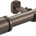1 1/8 Inch Diameter Curtain Rods 144 to 240 Inches(12-20ft), Telescoping Heavy Duty Large Drapery Rod with Adjustable Aluminum Alloy Bracket, Solid End Caps for Windows Patio Decoration, Dark Bronze