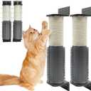 VCEPJH 2 Pack Cat Scratching Post Wall Mounted, 11.8 in Cage Mount Cat Scratcher with Self Groomer and Massager Sisal Crate Climbing Post for Indoor Kitten (White)