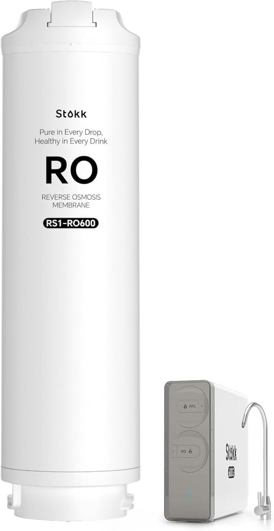 Compatible with S1 and S1 PLUS Series  Stokk RS1-RO600 Filter, Replacement for Reverse Osmosis System, 1224 Month Lifetime, Reduces TDS & PFAS (Gray)