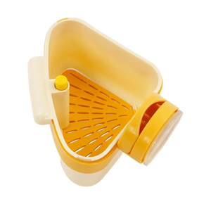 Corner Sink Strainer Basket, Triangular Kitchen Drain Organizer for Food Residue, Small Kitchen/Bathroom, Yellow