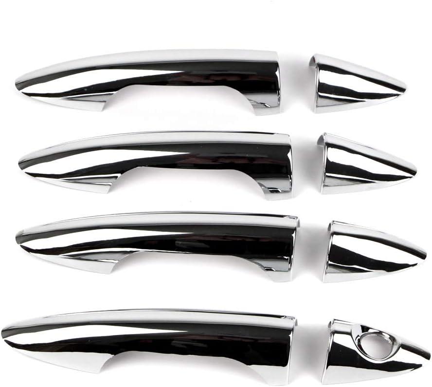 8Pcs 4 Door Handle Cover Compatible with Hyundai Solaris Verna Accent 2012 2013 2014 2015 2016 2017 Exterior ABS Molding Protector Trim (Chrome Plated)