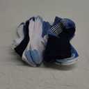 ZAPLES Baby Non Slip Grip Crew Socks with Anti Skid Soles for Infants Toddlers Kids Boys Girls (4-7 Years, Blue Color-blocked)