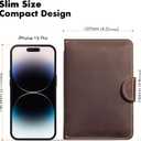 RFID Passport Holder for Travel with Airtag Slot(Hidden) - Genuine Leather Passport Wallet for 2 Passports, Large Capacity Passport Cover for Men & Women, Family & Couples, Christmas Gift