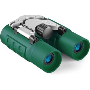 Obuby Real Binoculars for Kids Gifts for 3-12 Years Boys Girls 8x21 High-Resolution Optics Compact Toy Binocular for Bird Watching,Travel, Camping (Classic Green)