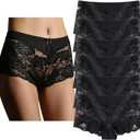 Women's Underwear Regular & Plus Size Panties Lace Boyshort Hipster Cheeky Panty- 6 Pack (Large)