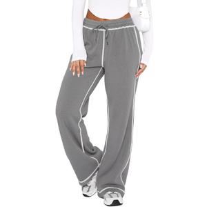 Track Pants Women Sweatpants Soft Jogging Straight Pajama Sweats Wide Leg Sweatpants Women Lounge Pants Joggers (Medium, Gray)