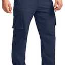 Pudolla Mens Hiking Cargo Pants Outdoo Work Pants for Men UPF50+ with Zipper Pockets