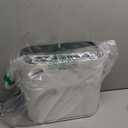 White Slim Rectangular Plastic Trash Can with Press Type Lid,12 Liter / 3.2 Gallon Narrow Trash Bin with Pop-up Lid for Toilet,Bedroom,Bathroom,Office,Kitchen,Powder Room