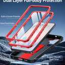 FNTCASE for Samsung Galaxy S26 Case: with [Built-in Screen Protector & Kickstand] [2 Front Frames] [Military-Grade Drop Protection] Heavy Duty Shockproof Rugged Case Full Body Protective Cover Red