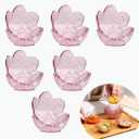 12 Pcs Pink Sakura Sauce Dishes Set, 3.34x1.37 inch Plastic Cherry Blossom Dipping Bowls, Small Condiment Dishes for Soy Sauce, Sushi, Snacks, and Party Appetizers