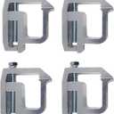 New Pack of 4 Heavy Duty Aluminum Alloy Black Truck Bed Cap Mounting Clamps Fit Chevy/GMC/Dodge/Toyota/Ford/Nissan & More Pickup, No Drill Bolt-On Clips for Tonneau Cover Camper Topper Shell, Silver