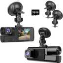 1080P Dual Dash Camera for Car Front and Inside Dashcam Car Security Video Recorder, 170°Wide Angle Vehicle Cam, WDR, G-Sensor, 2’’ IPS Screen, Loop Recording, Night Vision (Dual Dash Cam with 32G Card)