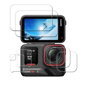 iDaPro [2+2+2Pack] Screen Protector for Insta360 Ace Pro 2+Lens Protector for AcePro 2 Lens(Not ULTRA WIDE LENS) +PET(Not Glass) for Insta 360 Ace Pro2 Front Screen,9H Tempered Glass Protection Kit in Reusable Storage Case
