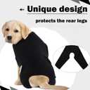 ROZKITCH Dog Sleeve for Rear Right Left Leg, Adjustable Pet Prevent Licking Wound Elbow Protector, Dog Recovery Suit Cone Collar Alternative for Sprain ACL CCL Arthritis Joint Care Black XL (Black, XL)