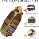 Tactical Dog Collar Set, Adjustable Military Training Nylon Dog Collar with Control Handle and Heavy Quick-Release Metal Buckle for Small Medium Large Dogs, Brown Set L
