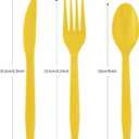 240 Pcs Disposable Yellow Plastic Silverware Set, Including Yellow Party Forks, Knives And Spoons 80 Pieces Each, Suitable For Parties, Weddings, Birthdays, Home Offices, Takeout