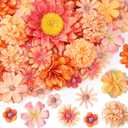 Cindeer 200 Pcs Fake Flower Heads for Crafts Mini Flower Heads Faux Rose Artificial Daisy Blossom Decorative Flowers for Home Bride Bridesmaid Wedding Centerpiece, 2-7 cm(Orange)