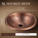 Monarch Abode Bathroom Sink 17-Inch Oval Drop In Bathroom Sink, Top Mount Hand Hammered Pure Copper Vanity Sinks for Countertop, Powder Room, Guest Bath or Restroom, Drop in Sinks for Bathrooms