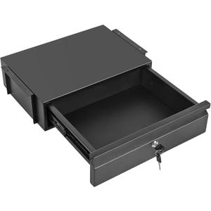Under Desk Drawer 15.7" x 11.8" x 4.3", Under Desk Pull Out Drawer with Lock and Keys, 4.3 & 7.5 Optional Bracket Height, Storage Organizer for Workbench with Drawers