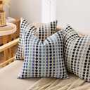 KINDREX Boho Throw Pillow Covers 20x20 Set of 2, Geometric Polka Dots Decorative Pillowcases for Couch, Sofa, Bed & Living Room,Gray White Neutral Textured Accent Home Decor