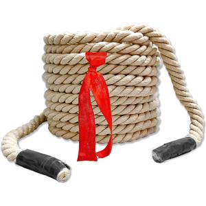 Tug of War Rope, 20 FT Natural Twisted Cotton Rope, Outdoor Yard Lawn Games Perfect for Carnival Team Building Activities, Field Day Family Reunion Birthday Party Game,