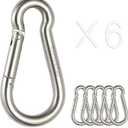 sprookber Stainless Steel Spring Snap Hook Carabiner - 304 Stainless Steel Clips, Set of 6