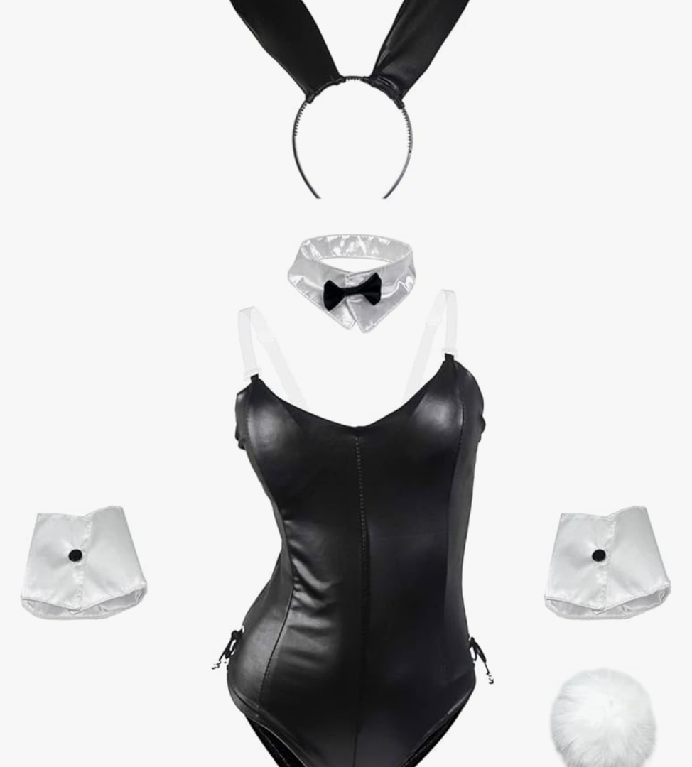 paloli Women Mai Sakurajima Cosplay Costume, One Piece Sexy Bunny Girl Bodysuit Set, Size Large