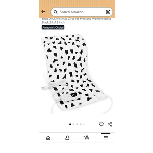 Deepsoon Heating Pad,Electric Heating Pads for Back,Neck,Abdomen,Moist Heating Pad for Shoulder,Knee,Arms,Legs,Dry/Moist Heat & Auto Shut Off,Christmas Gifts for Men and Women,White Black,24x12 Inch