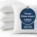 LANE LINEN 4 Pack 18x18 White Throw Pillow Inserts for Decorative Pillow Covers, Couch Pillows for Living Room, Fluffy Pillows for Bed