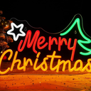 MissAudrey Merry Christmas Neon Sign,Lighted Christmas Sign for Christma Tree Wall Christma Party, USB Powered Dimmable Neon Sign Decorations for Home Bar Salon Coffee Stores Porch Front Door