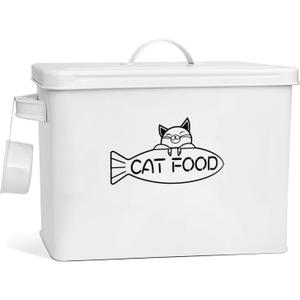 Vumdua Large Dog and Cat Food Storage Container, Farmhouse Pet Food Storage Containers with Lid and Dry Food Scoop, Durable Airtight Cat Container 12-13 lbs Capacity, Great Gift for Pet Owners