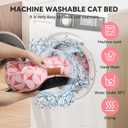 Rectangle Cat Dog Bed for Large Medium Small Pets Indoor Outdoor Machine Washable Sleeping Sofa Non-Slip Bottom Soft Puppy Bed Durable Orthopedic Calming Pet Cuddler (Small, Pink Pattern)