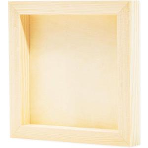 Bright Creations 6 Pack Unfinished Wood Canvas Boards - 6x6 Square Wooden Panels for Crafts and Painting - Wooden Box (Square 6x6in)