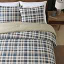 Eddie Bauer - Twin Comforter Set, Reversible Bedding with Matching Sham, Medium-Weight for Year Round Use, Dorm Essentials (Port Gamble Blue)