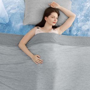 Elegear Revolutionary Cooling Blanket Twin, Absorbs Heat to Keep Body Cool for Night Sweats, Arc-Chill Cool 3.0 Fiber Q-Max>0.5 for Hot Sleepers, Lightweight Summer Cold Blankets for Sleeping, Grey