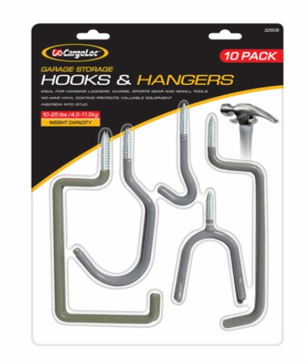 CargoLoc 10-piece Garage Storage Hooks & Hangers set