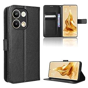 Elubugod Case for Oppo Reno 9 Pro Leather Case Cover, Case for Oppo Reno 9 Case Cover, PU Leather flip Cover Case for Oppo Reno9 Pro 5G PGX110 / Reno 9 5G PHM110 Case Cover Black