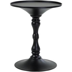 Pangea Bishop Circle Top Modern Steel Metal Side Table in Black