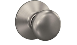 Schlage F10 PLY 619 Plymouth Door Knob, Hall & Closet Passage Lock, Satin Nickel