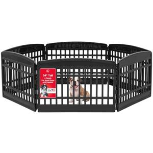 6-Panel Dog Playpen, Pet Enclosure, Black | Safe Play Zone, Flexible Boundary, Configurable Layout, Custom Pen Configuration, Secure Door Latch, Tool-Free Assembly